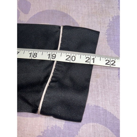 Victoria's Secret Black Satin Button Down Sleep Shirt w/White Trim Size Small - Picture 9 of 10